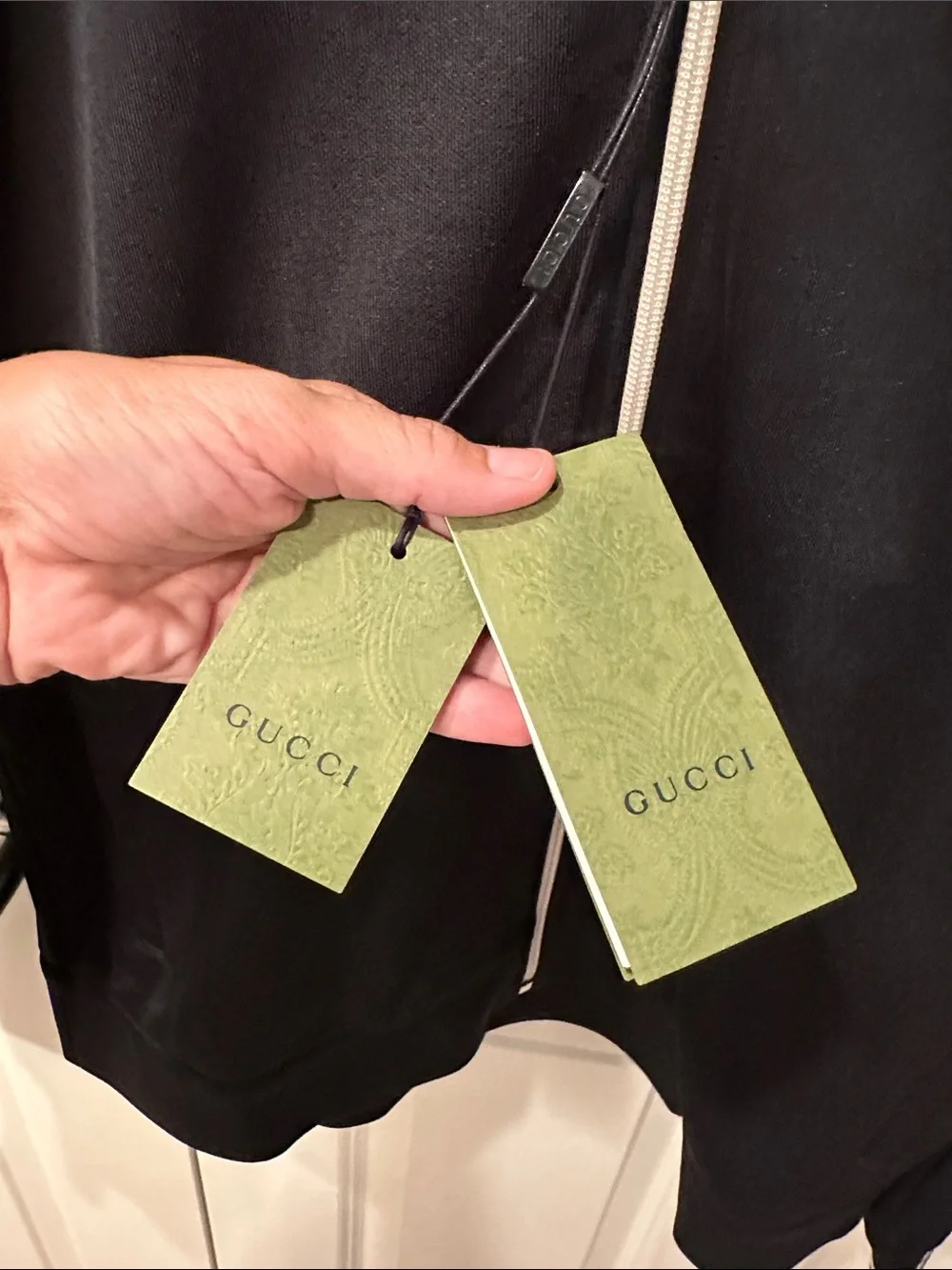 Gucci Black Track Jacket with Green and Red Stripe